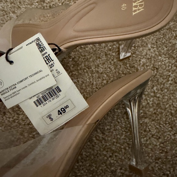 Zara Women's Clear and Nude Mules - Picture 3 of 3